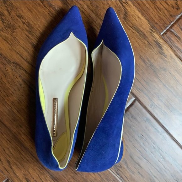 Sophia Webster Cobalt Blue Suede Flat - Picture 2 of 4